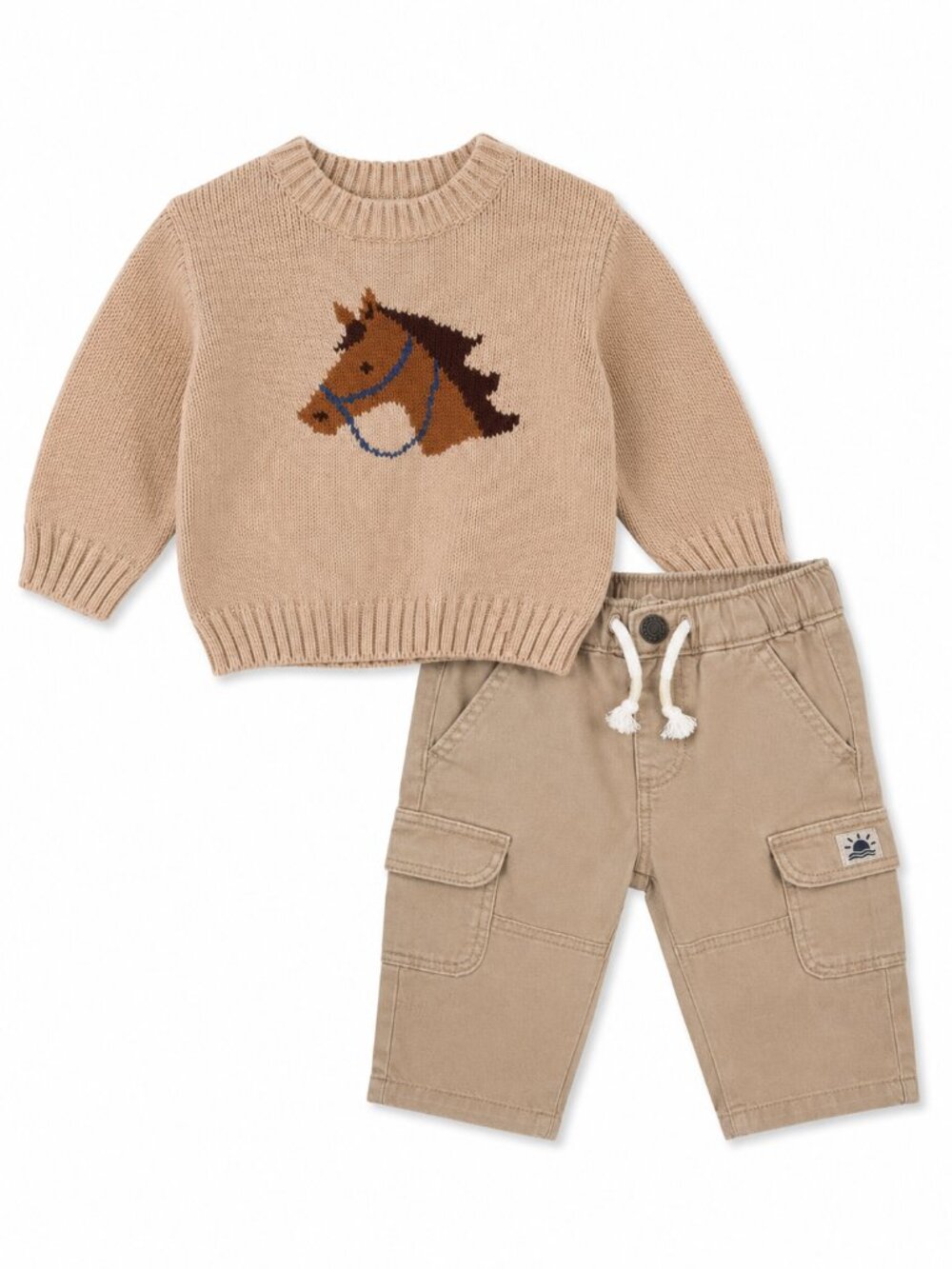 NWT Little Co. by Lauren Conrad Baby Boy Horse Sweater & Pants Set 12 Months